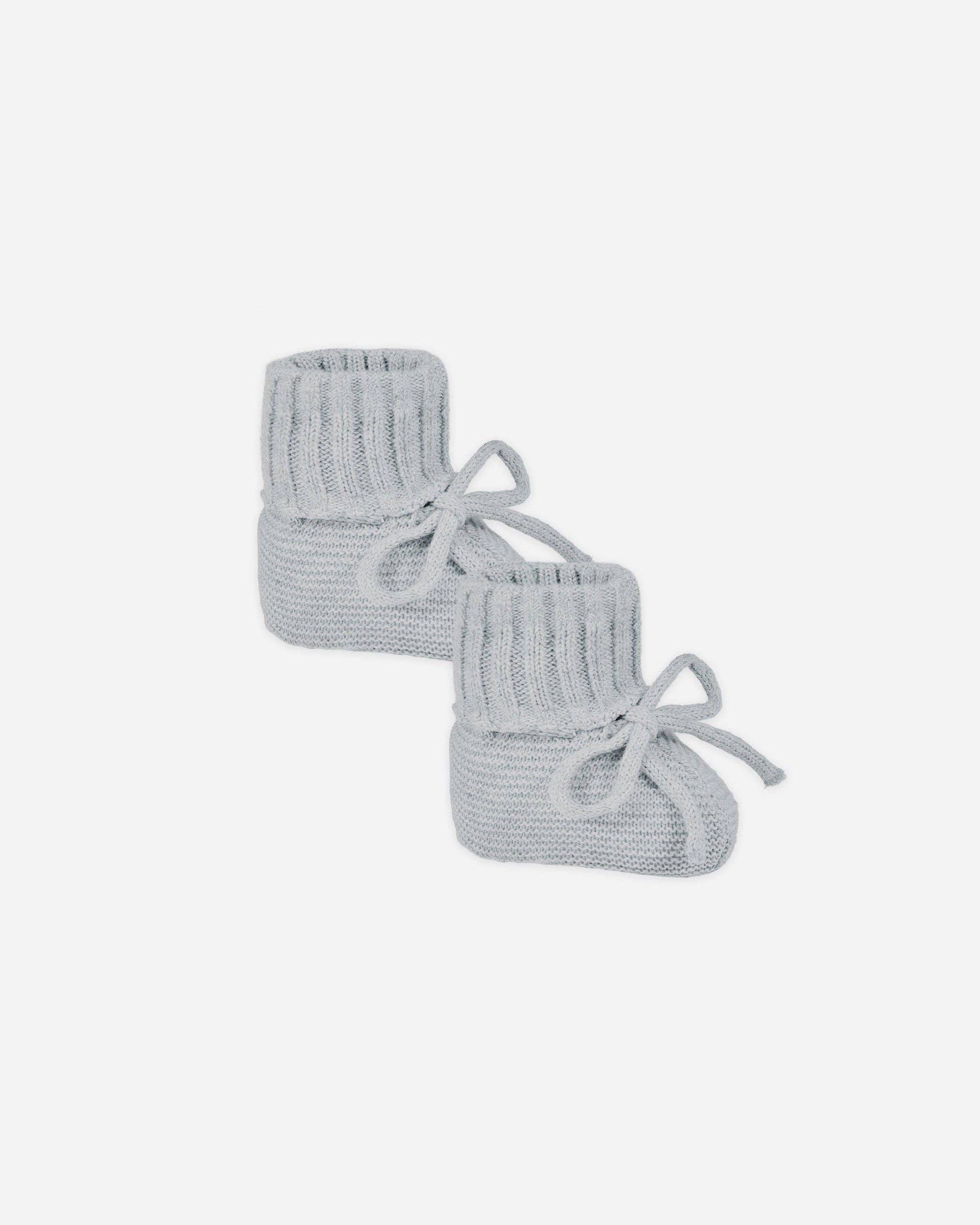 Knit Booties Heathered Dusty Blue