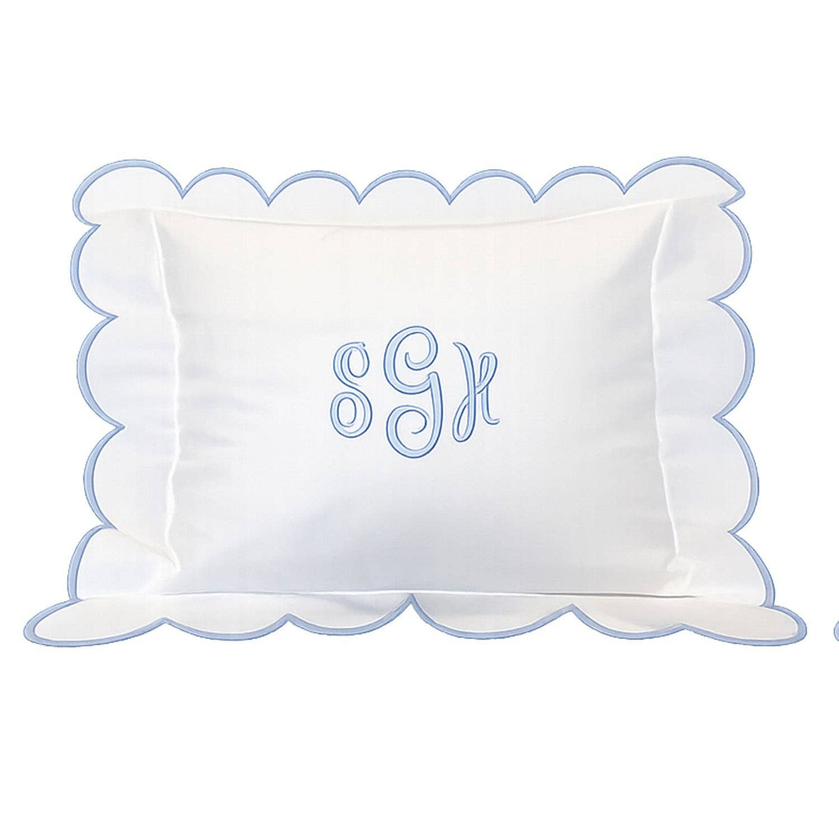 Boudoir Pillow Cover with Scalloped Flange