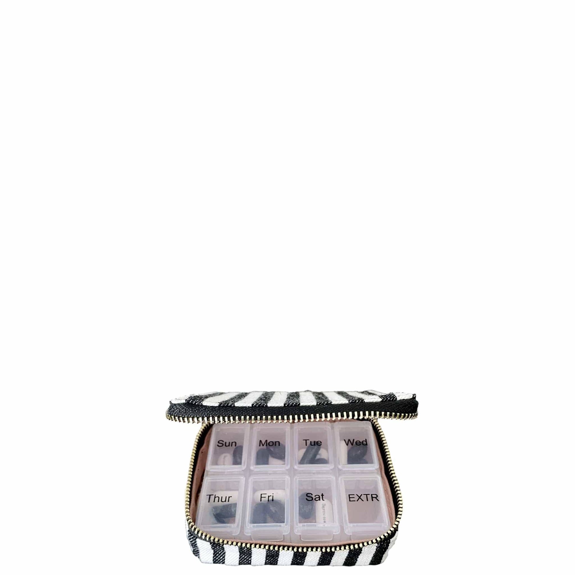 Pill Organizing Case with Weekly Insert, Striped
