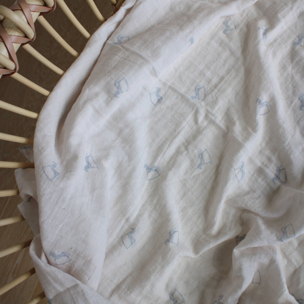 Little Blue Rocker Swaddle Blanket