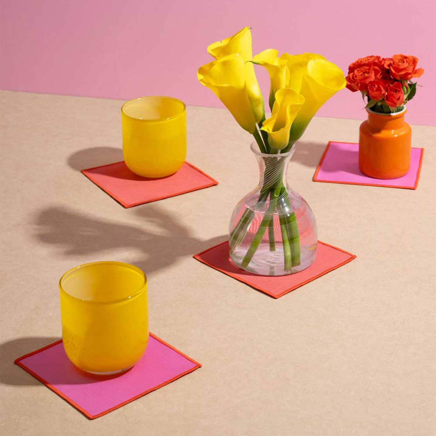 Contrasting Trim Cocktail Napkins | 4