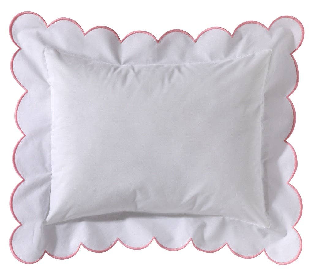 Boudoir Pillow Cover with Scalloped Flange