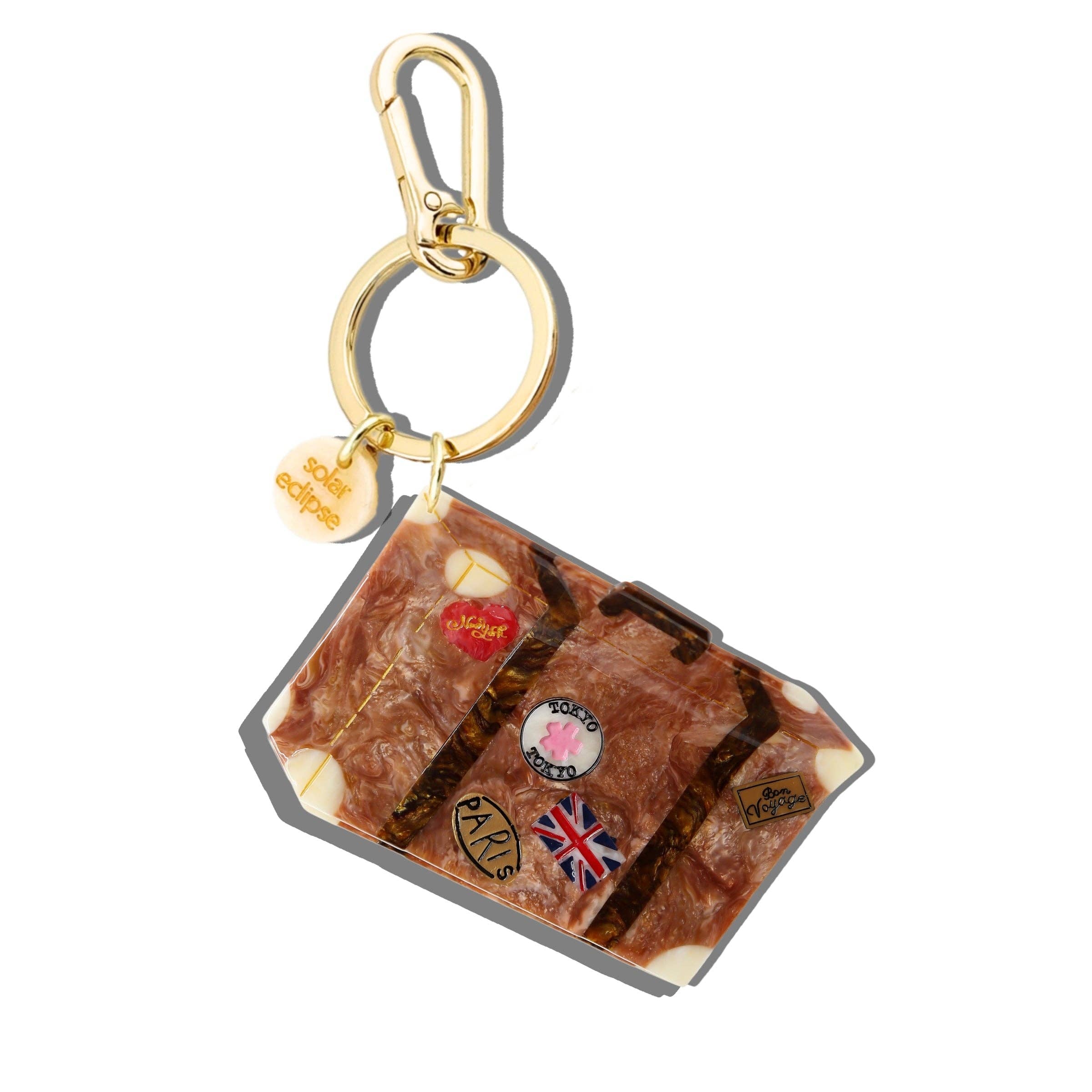 Hand-painted Vintage Luggage Bag Charm + Keychain