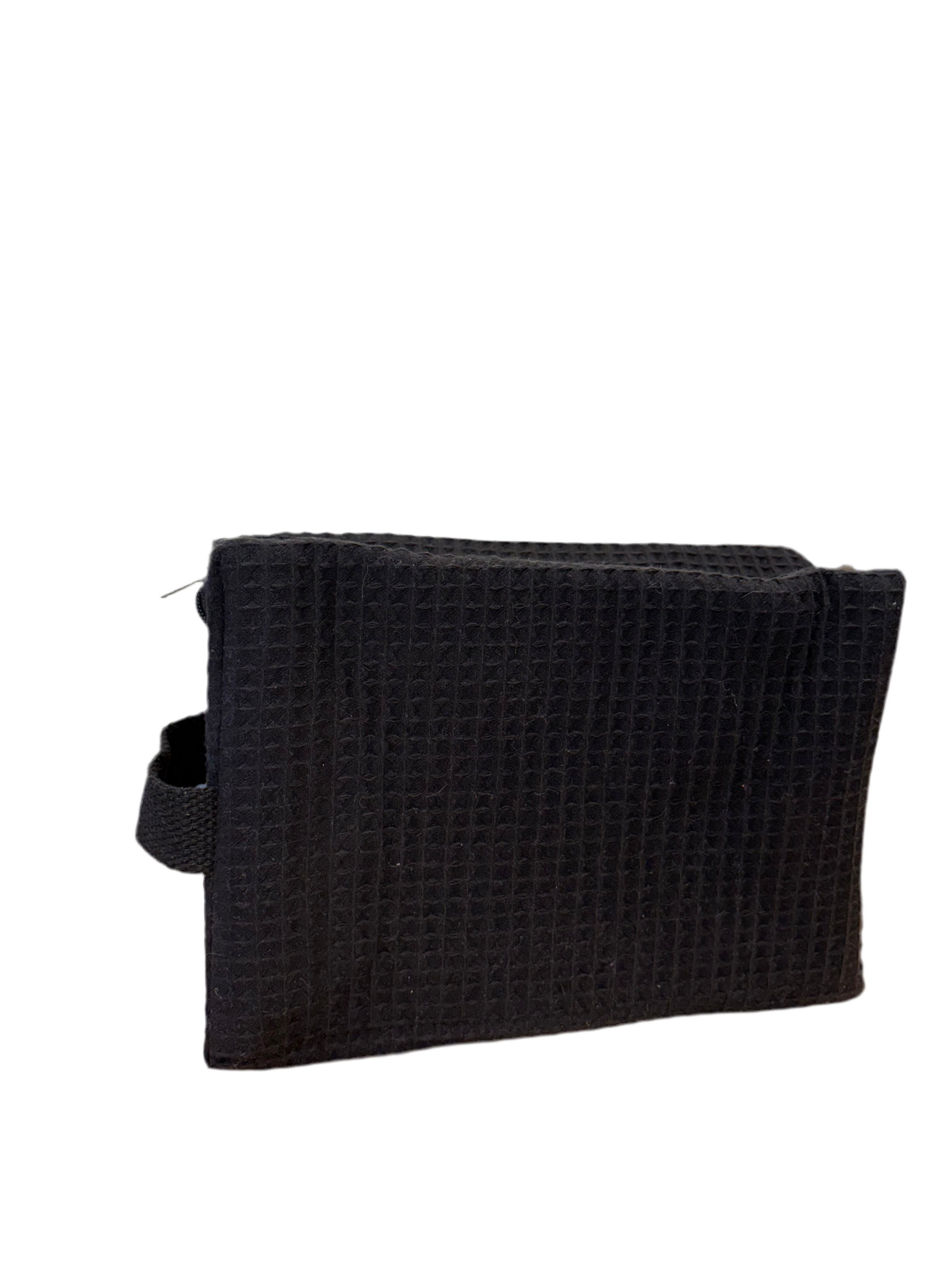 Cotton Waffle Cosmetic Bag, Large