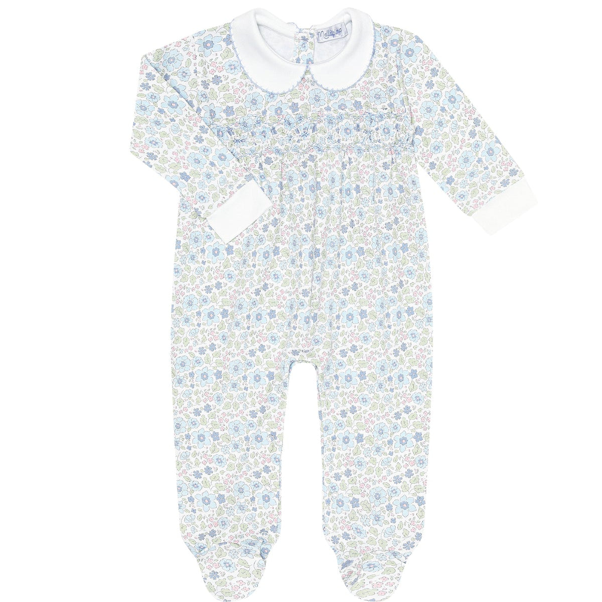 Blue Meadow Smocked Footie