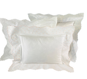 Swiss Dots on Rosepointe Scalloped Border Pillow Shams and Insert