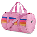 Retro Stripe Puffer Duffle Bag