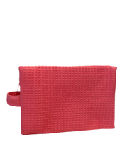 Cotton Waffle Cosmetic Bag, Large