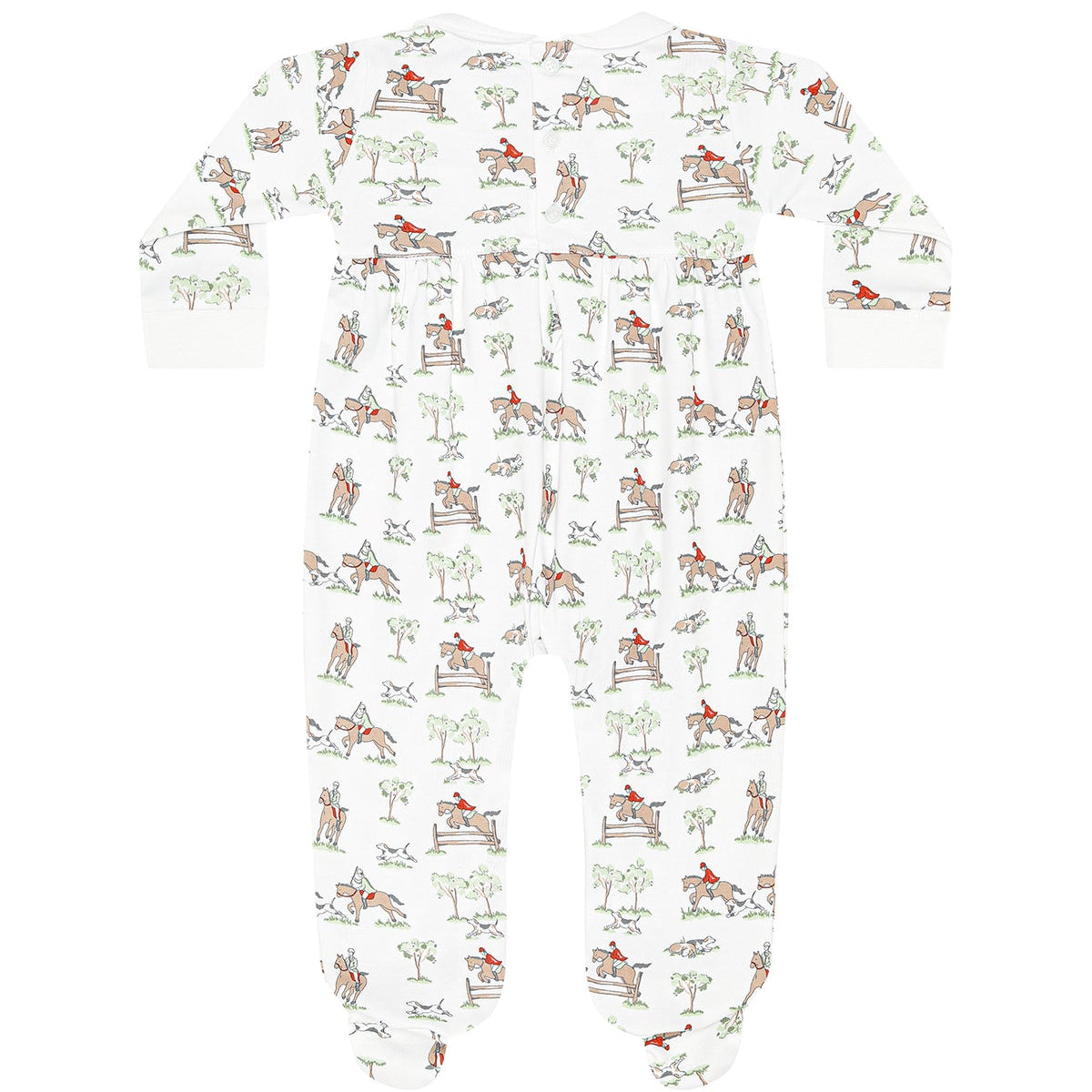 Equestrian Chase Smocked Footie