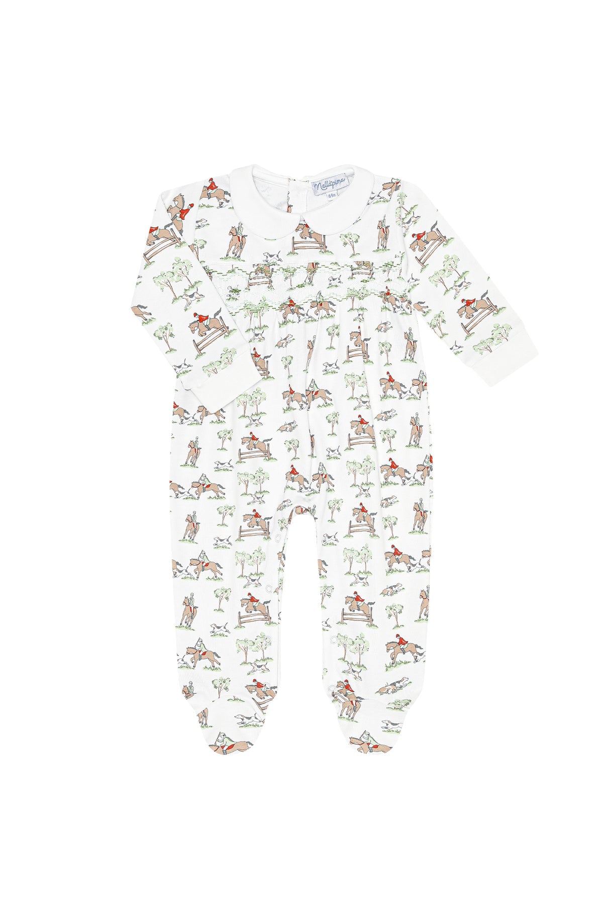 Equestrian Chase Smocked Footie