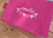 Cotton Waffle Cosmetic Bag, Large