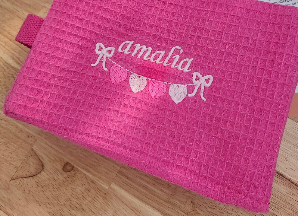 Cotton Waffle Cosmetic Bag, Large