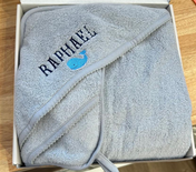 Solid Scalloped Hooded Towel and Washcloth Set