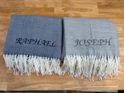 Fringed Herringbone Throw