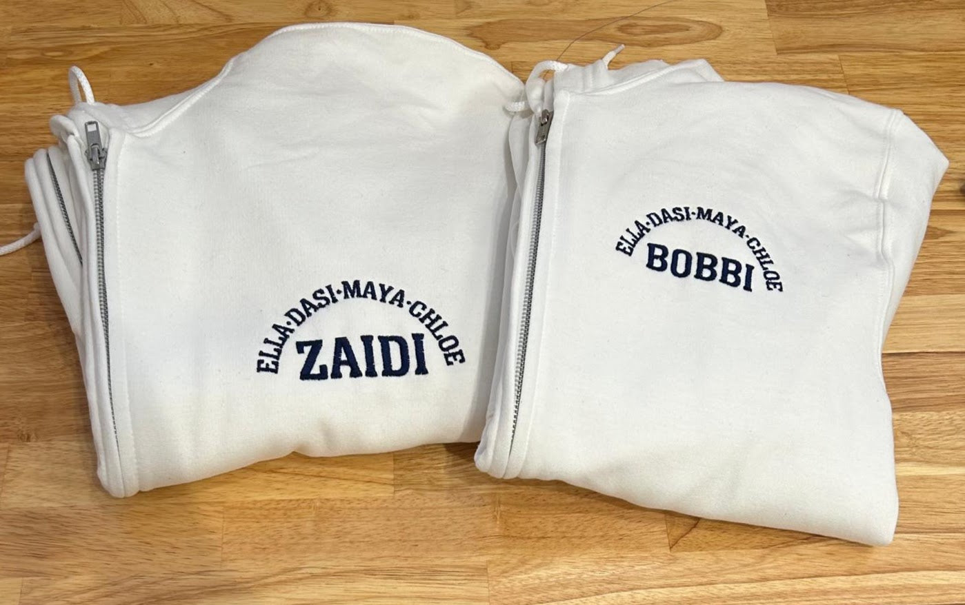 Zip Up Sweatshirt + Embroidery