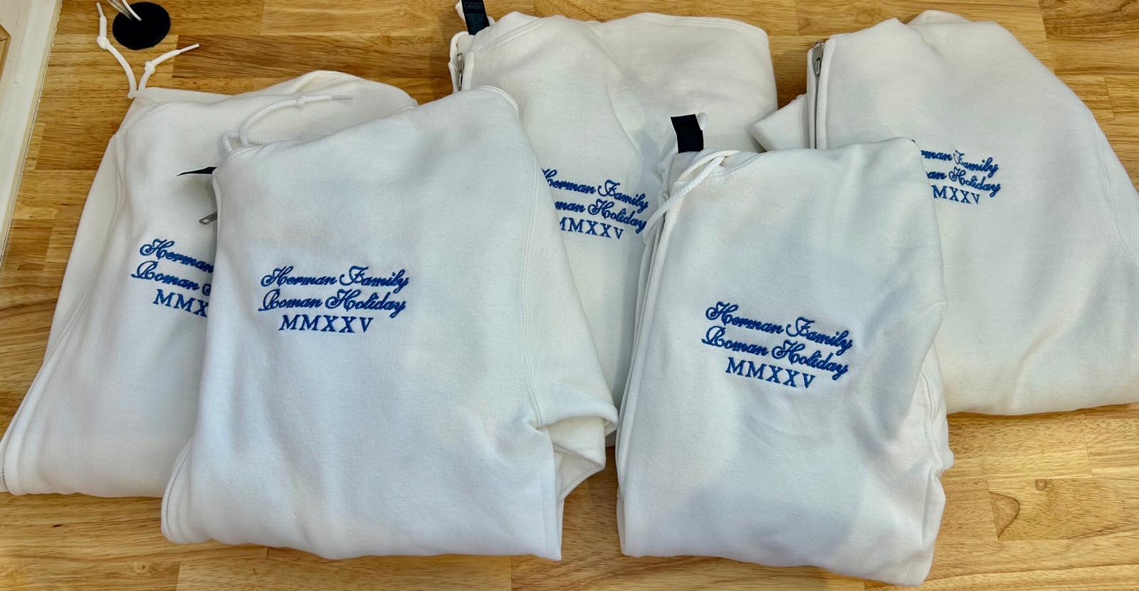Zip Up Sweatshirt + Embroidery