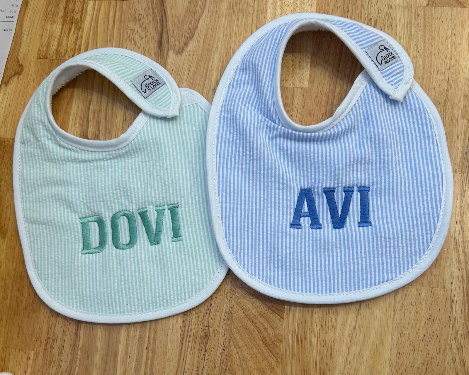 Seersucker and Gingham Bib