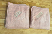 Solid Scalloped Hooded Towel and Washcloth Set