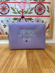 Cotton Waffle Cosmetic Bag, Large