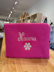 Cotton Waffle Cosmetic Bag, Large