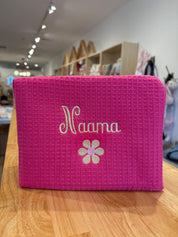 Cotton Waffle Cosmetic Bag, Large