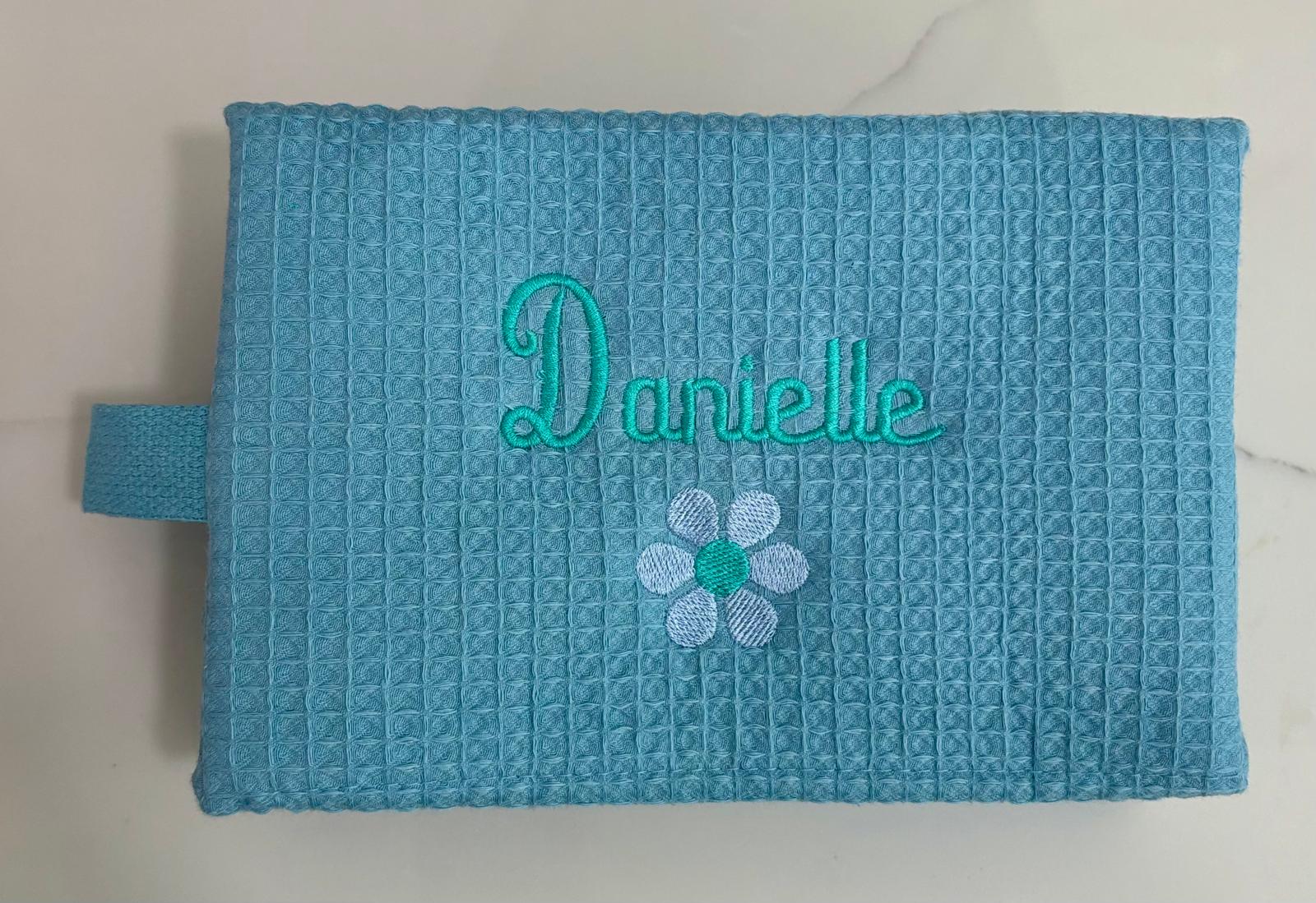 Cotton Waffle Cosmetic Bag, Large