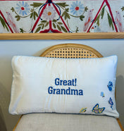 Embroidered Butterfly Toddler Pillow Case with Insert