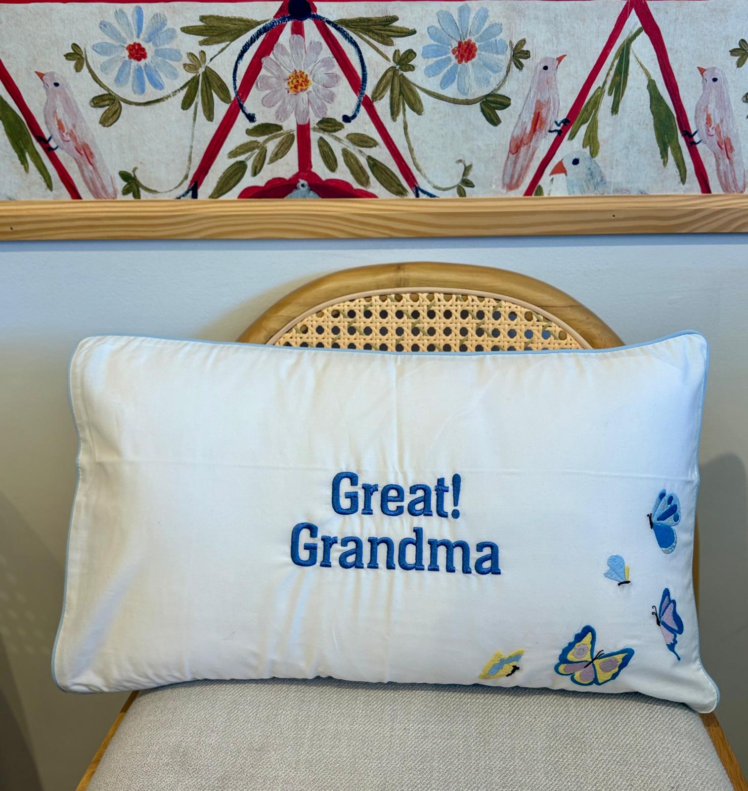 Embroidered Butterfly Toddler Pillow Case with Insert