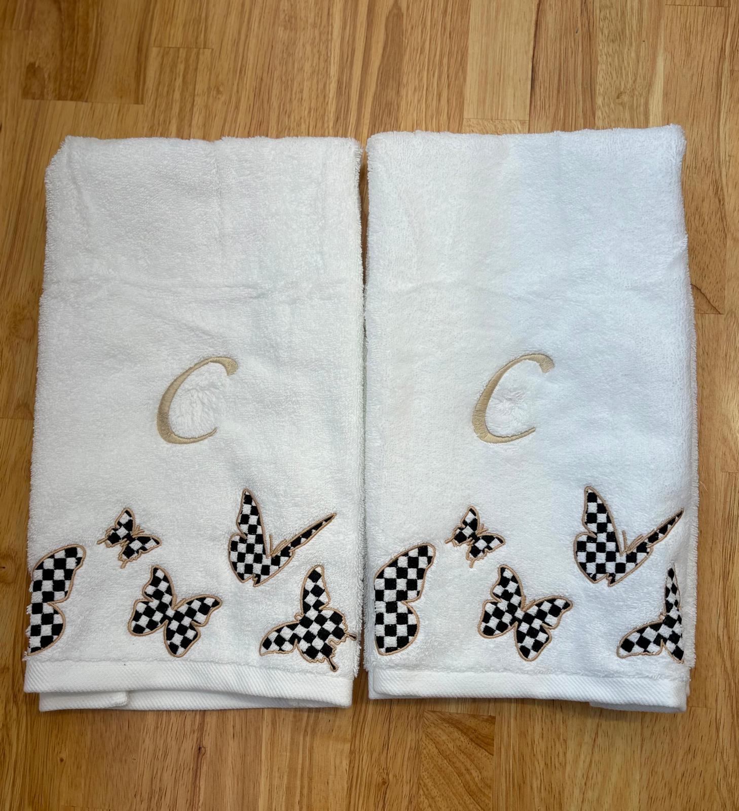 Onyx Butterfly Hand Towel