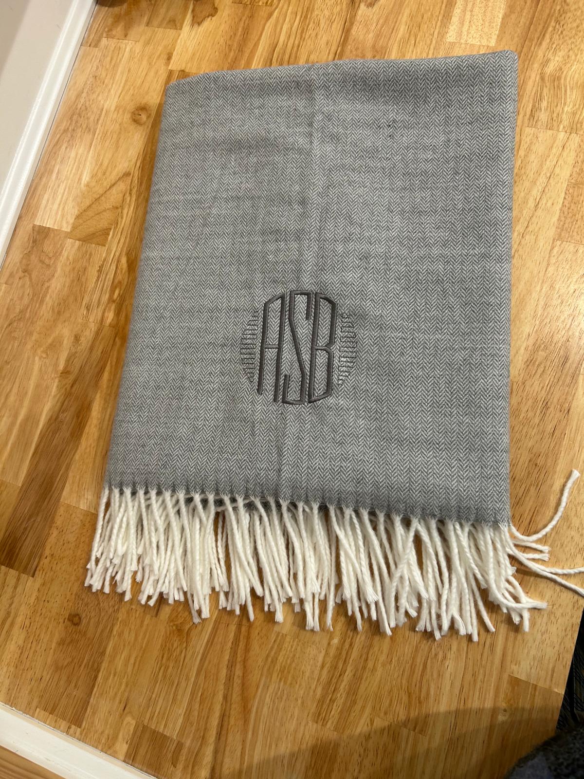 Fringed Herringbone Throw