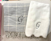 Window Pane Fringe Throw