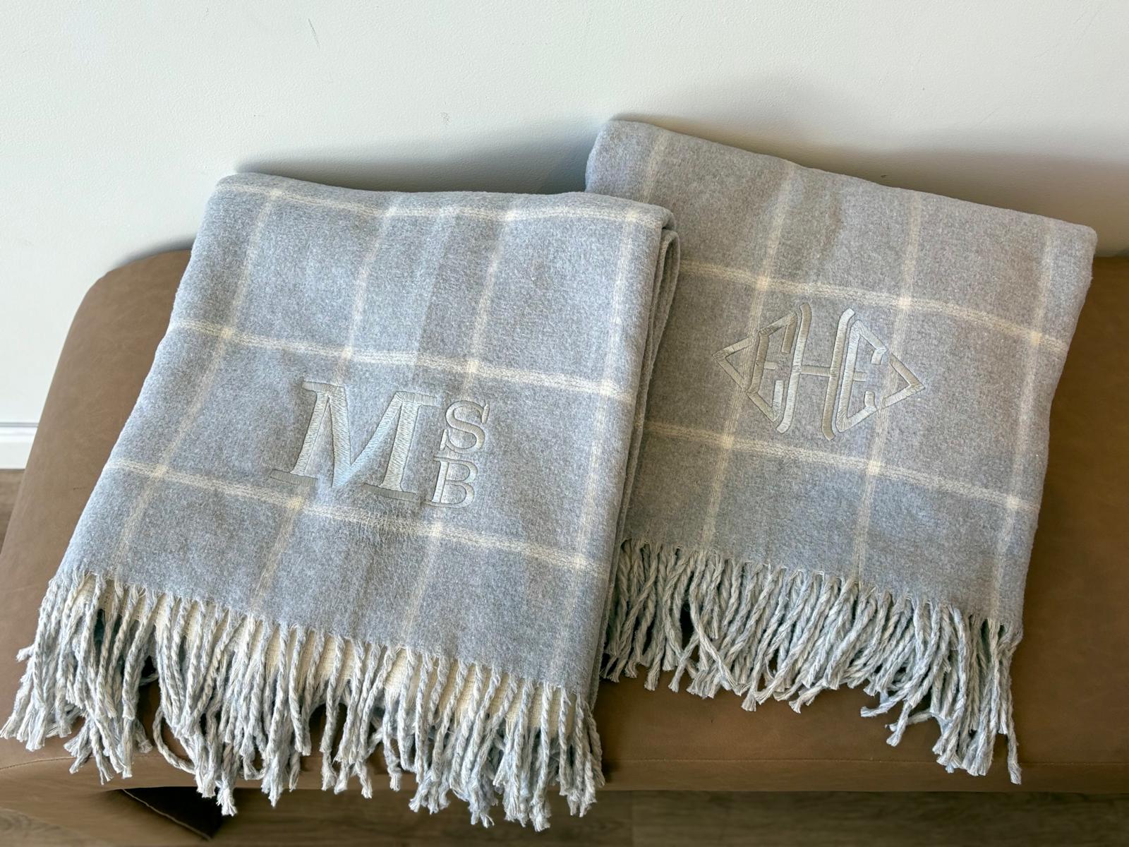 Window Pane Fringe Throw