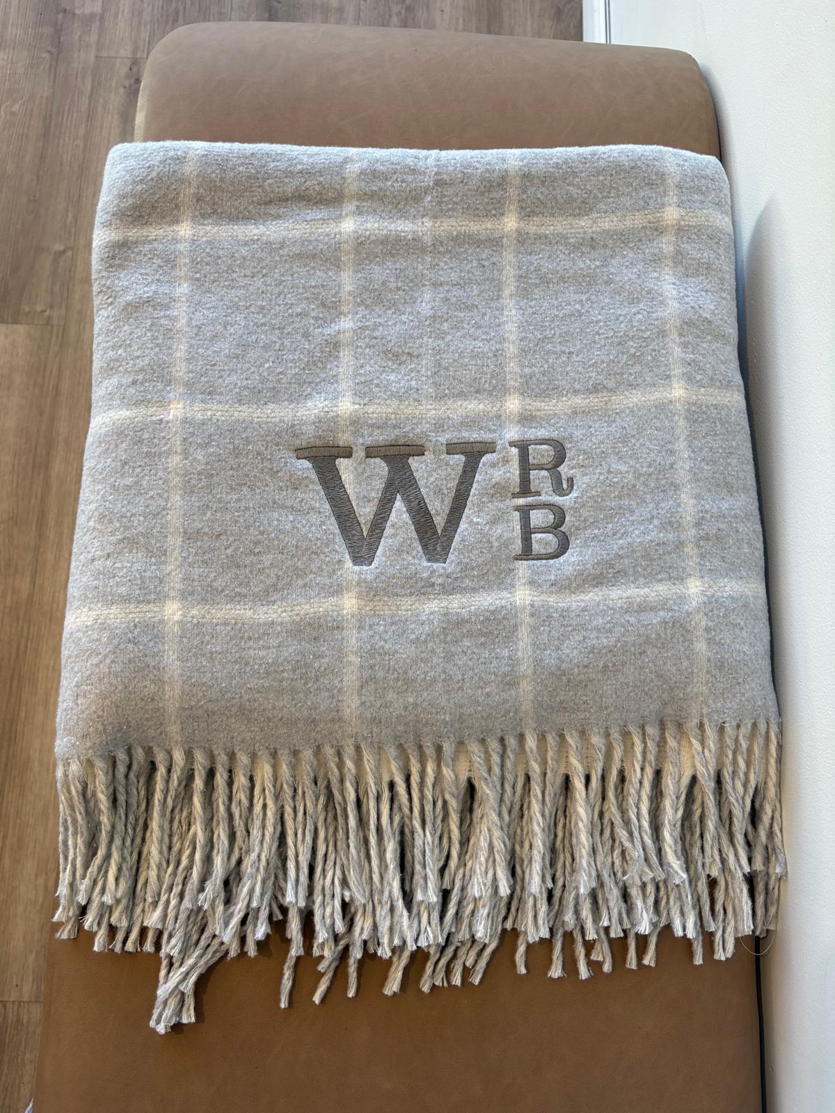 Window Pane Fringe Throw