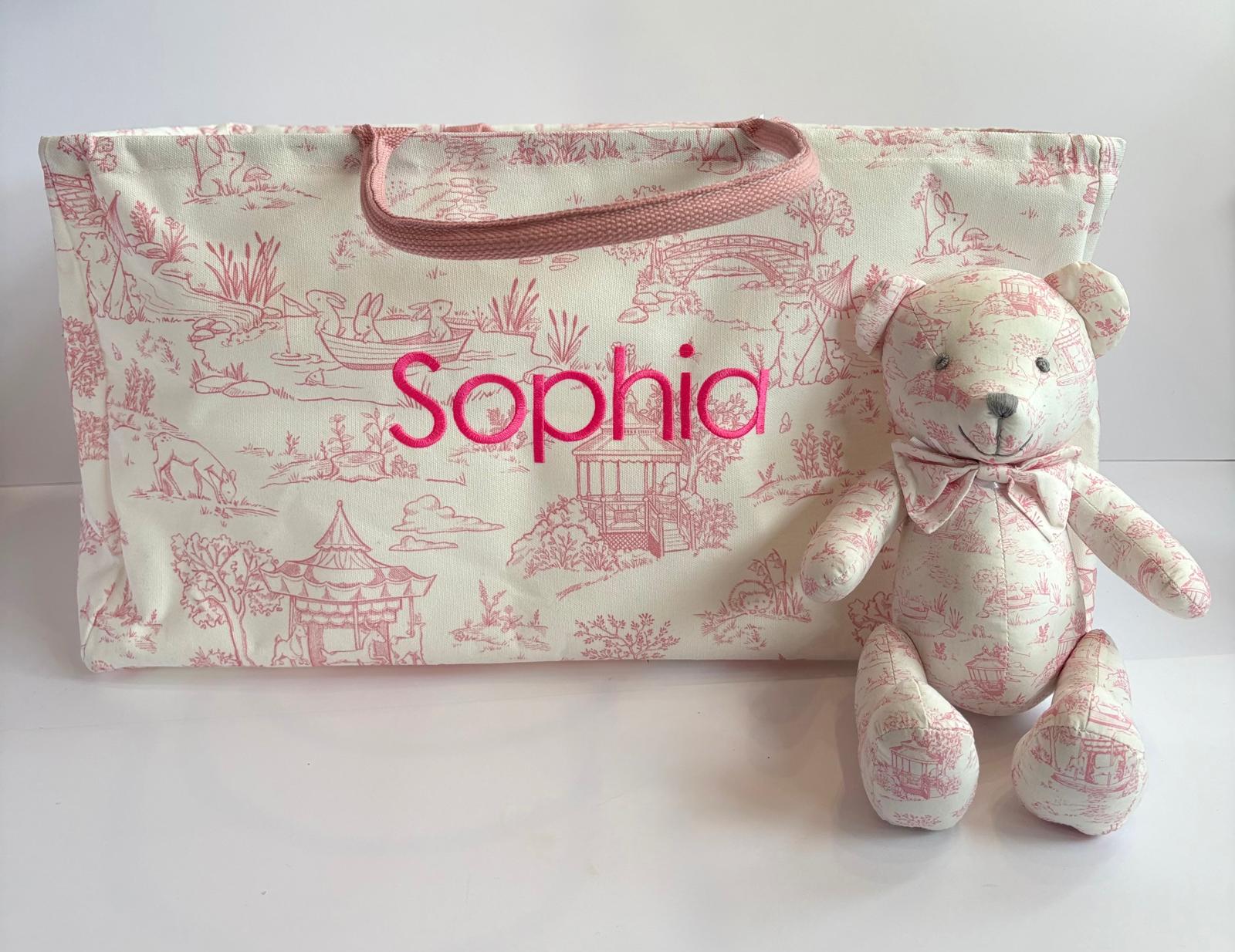 Safari Toile Hamper / Toy Bin