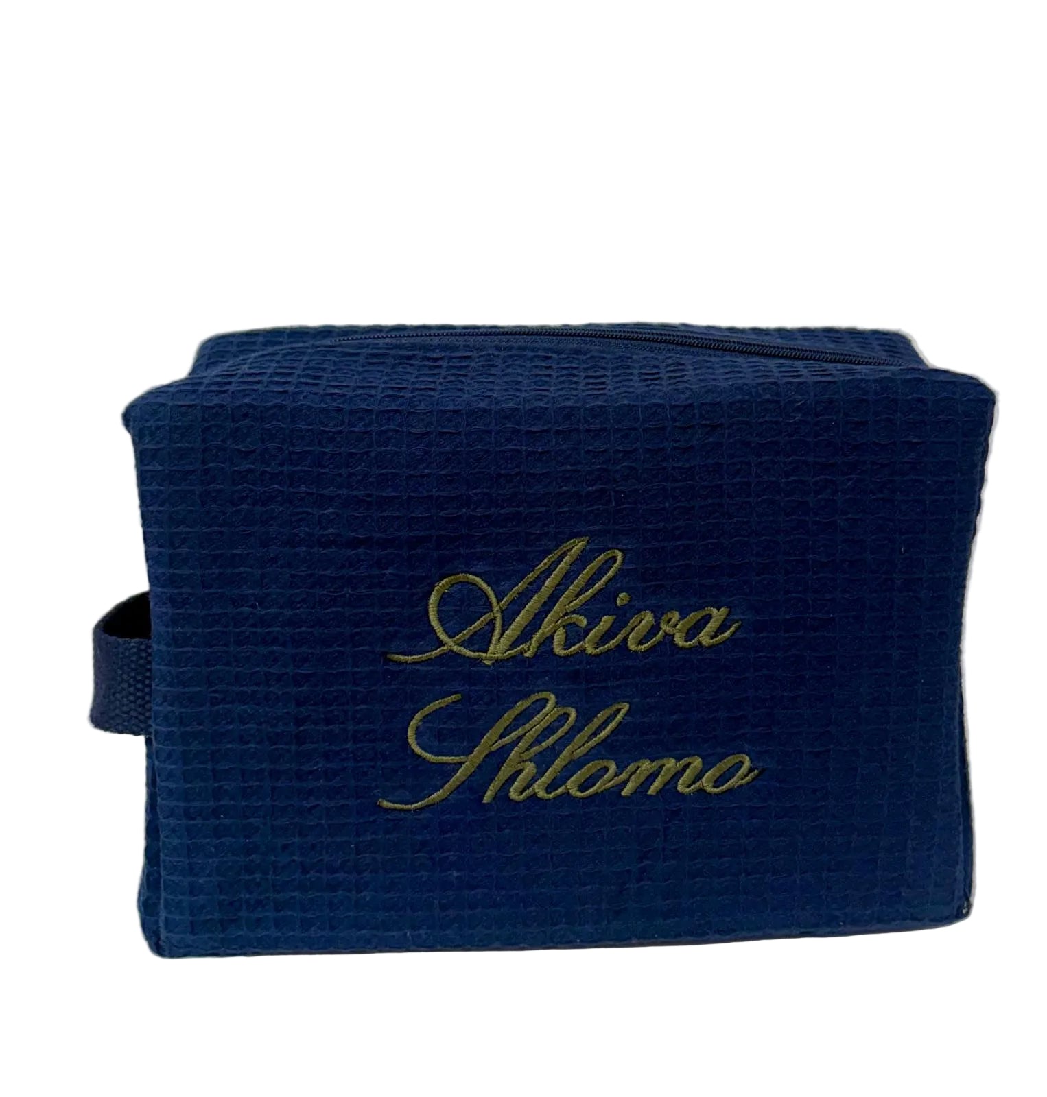 Cotton Waffle Cosmetic Bag, Large