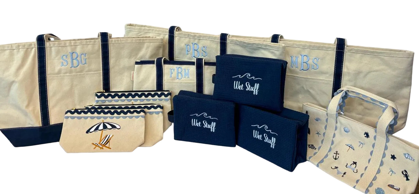 Cotton Waffle Cosmetic Bag, Large