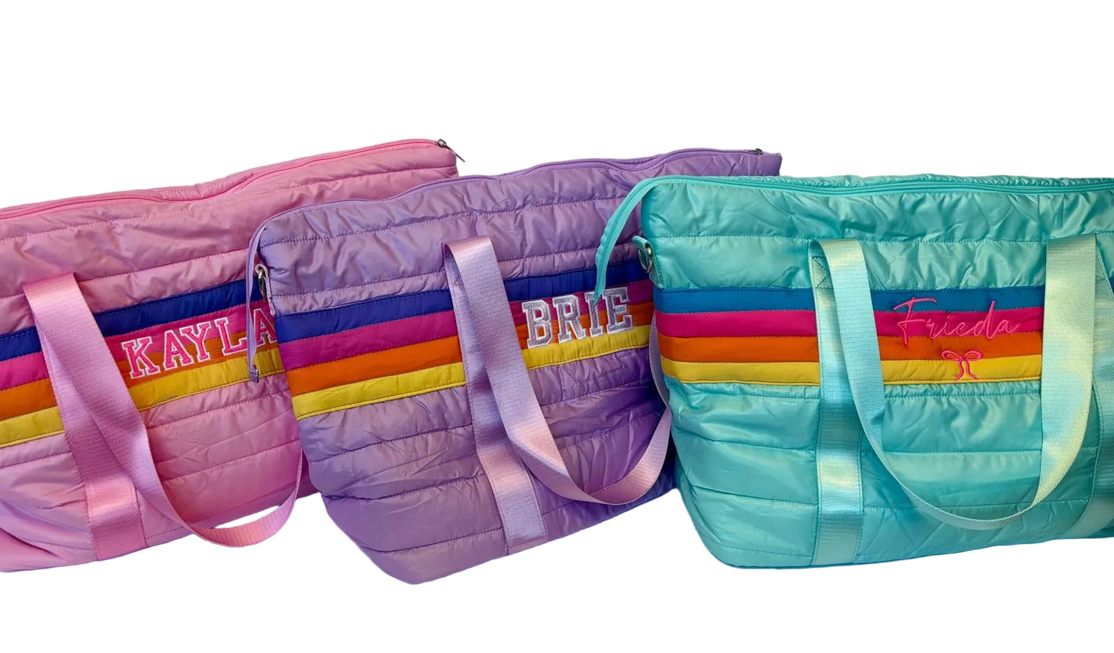 Retro Stripe Puffer Tote Bag