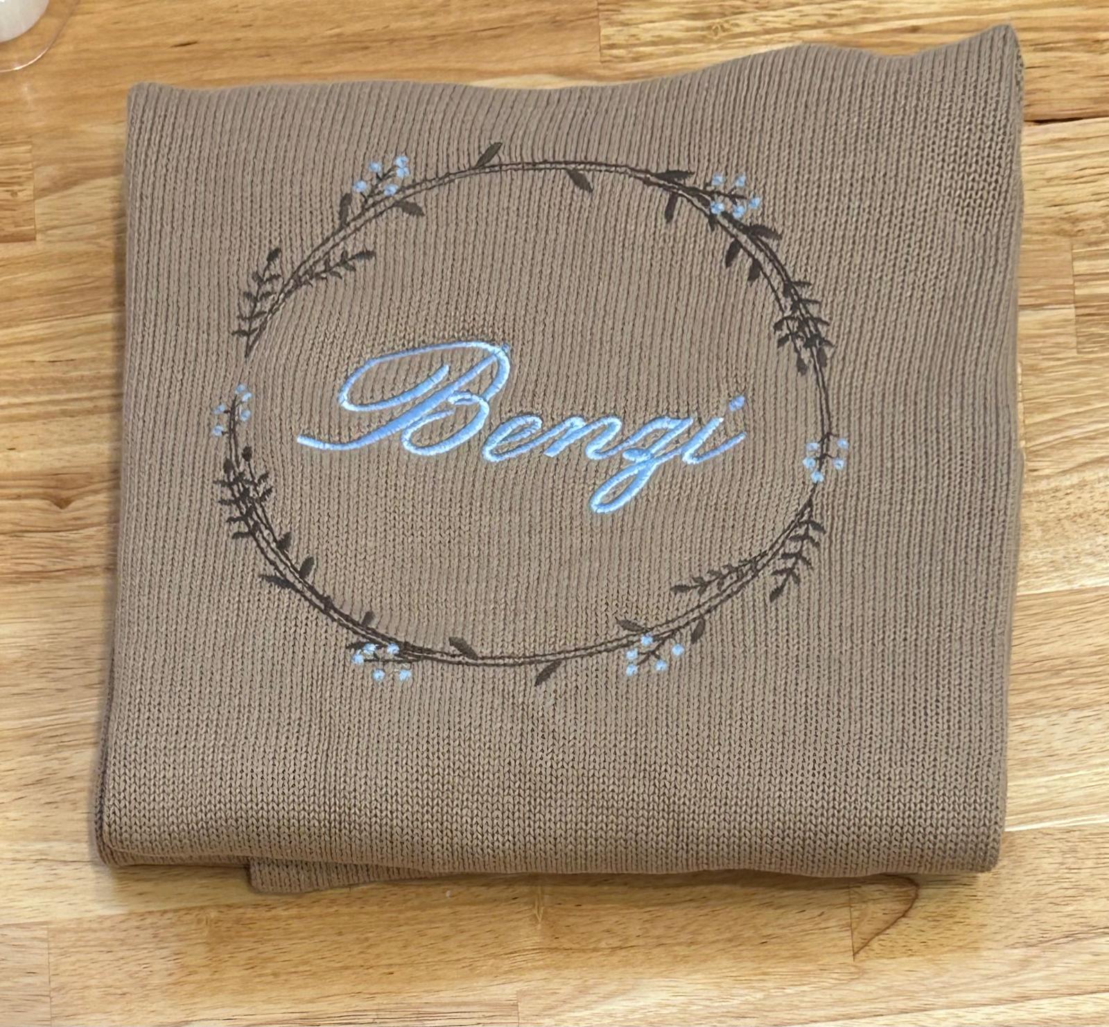 Embroidered Double Sided Blanket