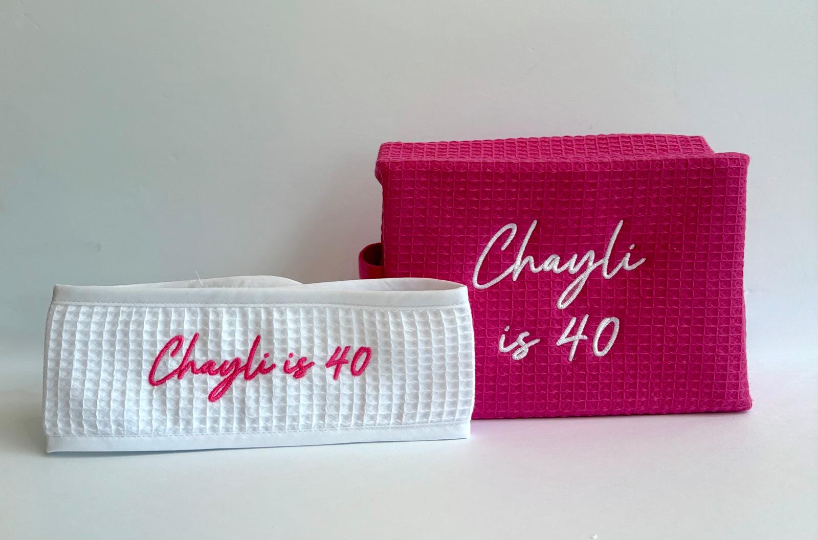Cotton Waffle Cosmetic Bag, Large
