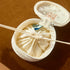 Quilted Travel Jewelry Case Ivory open