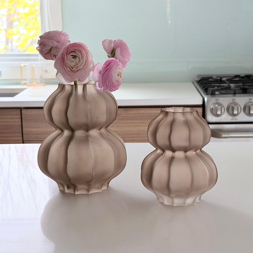 Frosted Double Stacked Vase