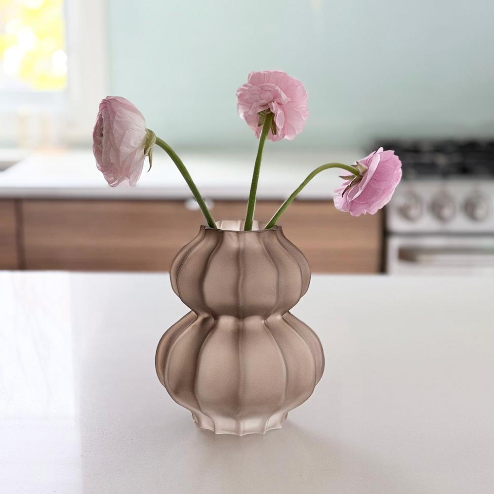 Frosted Double Stacked Vase