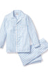 Kid's Twill Pajama Set - Light Blue Gingham.