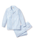 Kid's Twill Pajama Set - Light Blue Gingham.