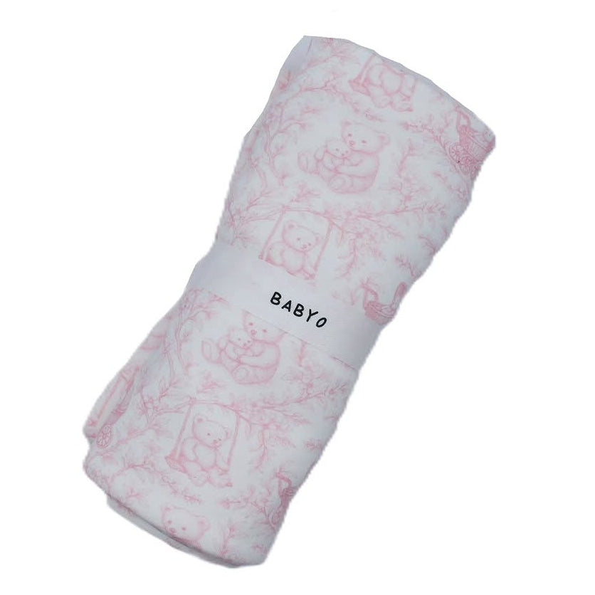 Teddy Toile Baby Swaddle