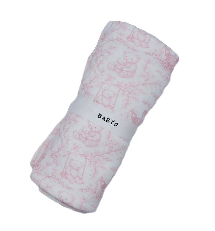Teddy Toile Baby Swaddle