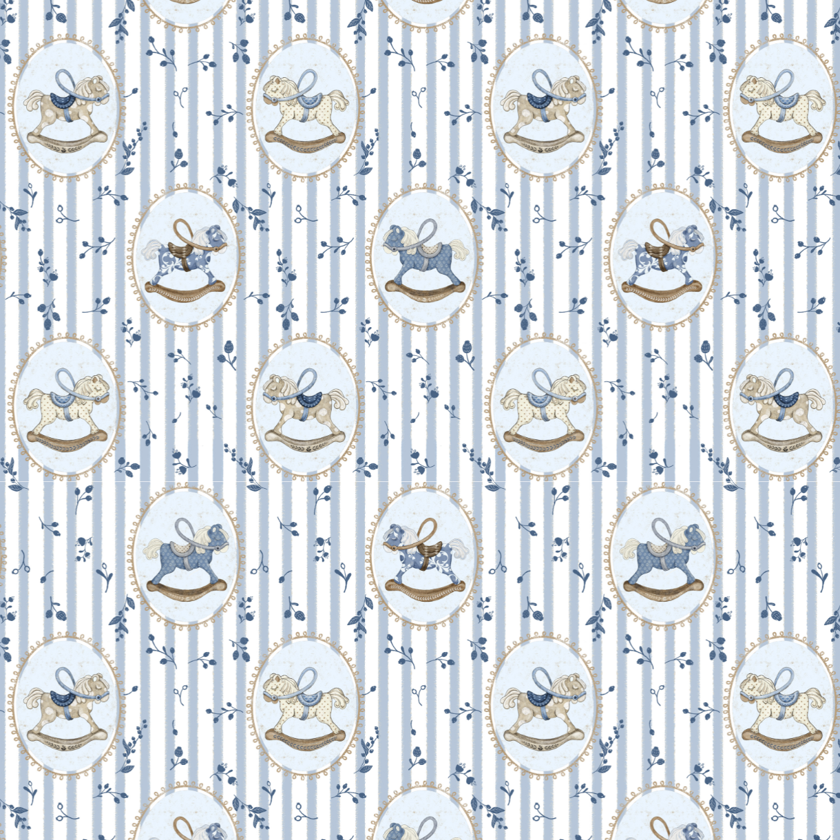 Rocking Horse Muslin Blanket