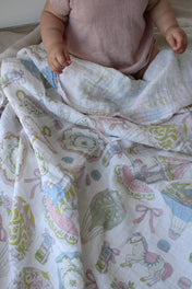 Dreamy Carousel Muslin Blanket