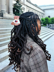 Hand-painted Americana Teddy Bear Claw Hair Clip