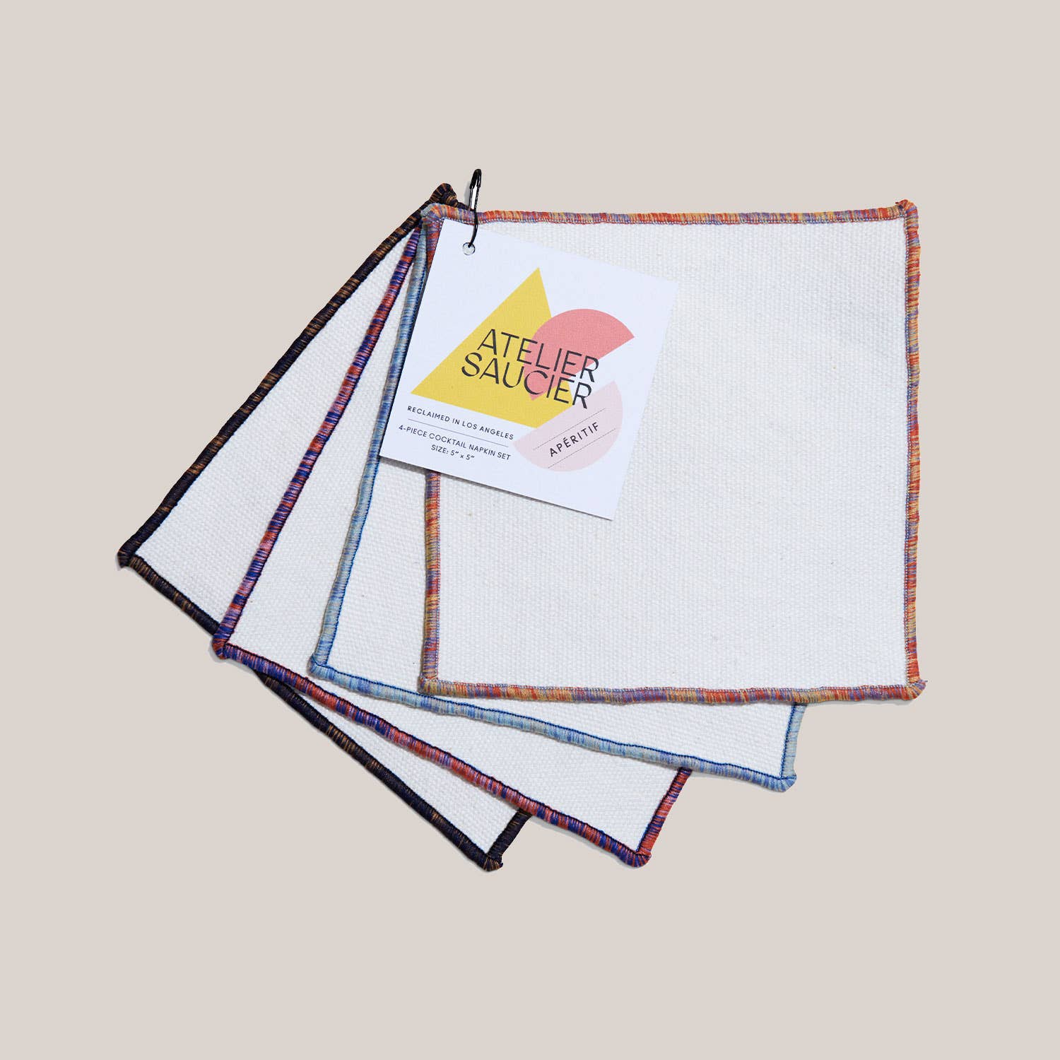 Contrasting Trim Cocktail Napkins | 4